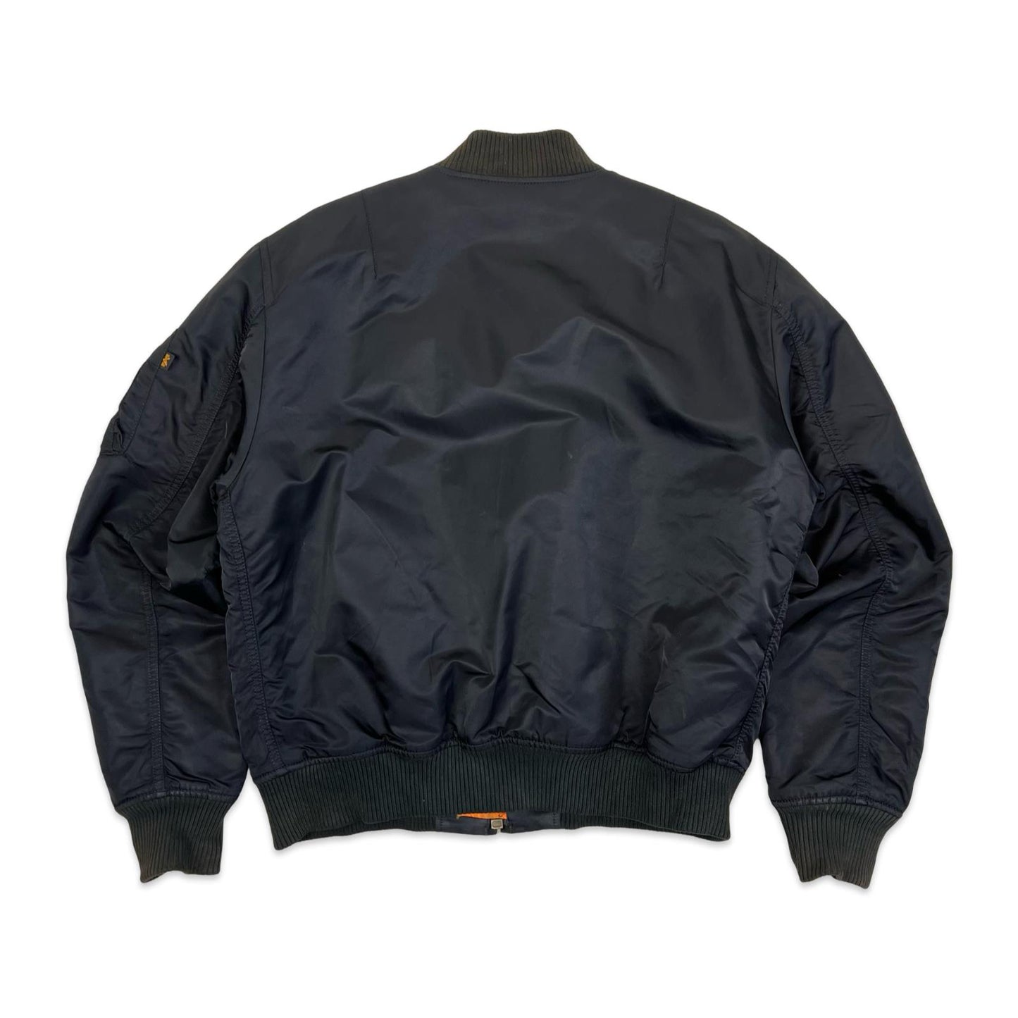 ALPHA INDUSTRIES MA-1 USAF PILOT FLYING JACKET BLACK NYLON L 42