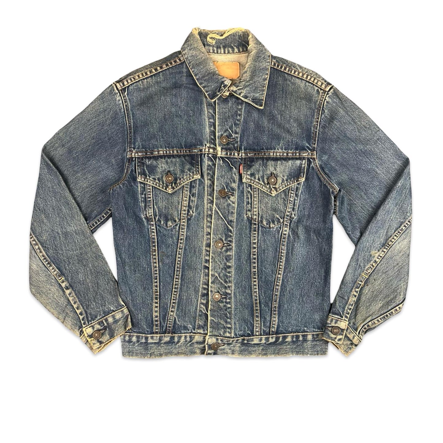 VTG ORIGINAL 1960s LEVIS BIG E TYPE 3 TRUCKER DENIM JACKET 45 STAMP MOD 36” SML