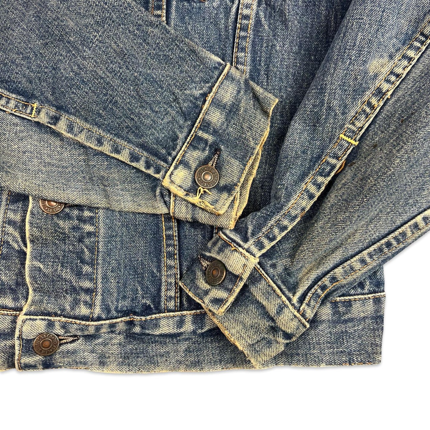 VTG ORIGINAL 1960s LEVIS BIG E TYPE 3 TRUCKER DENIM JACKET 45 STAMP MOD 36” SML