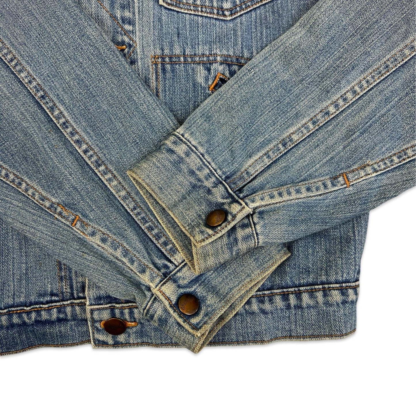 VTG WRANGLER BLUEBELL JAPANESE DENIM COWBOY DENIM JACKET BROKEN TWILL S 36”