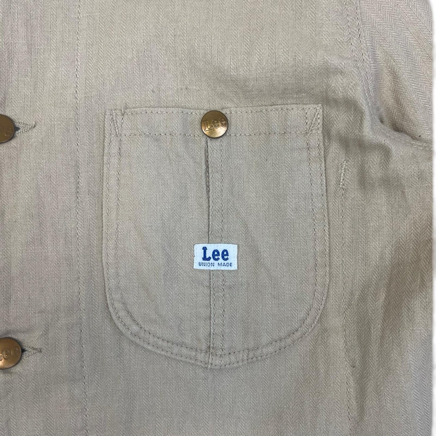 LEE UNION MADE LEISURE WEAR HERRINGBONE ENGINEERS CHORE JACKET SHOP COAT S 38”