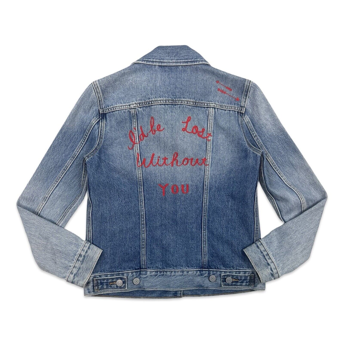 LTD EDTN LEVIS CHAINSTITCH EMBROIDERED TYPE 3 TRUCKER DENIM JACKET XS 34”