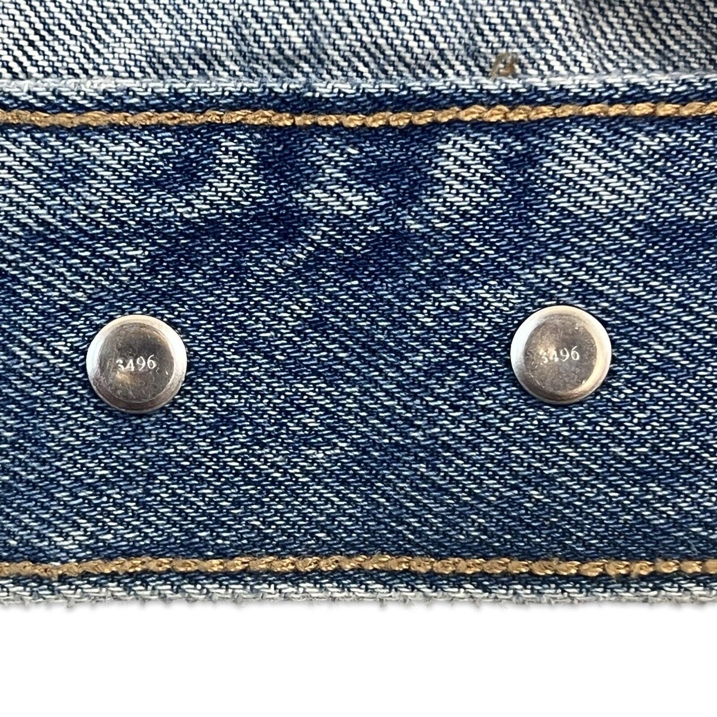 LTD EDTN LEVIS CHAINSTITCH EMBROIDERED TYPE 3 TRUCKER DENIM JACKET XS 34”