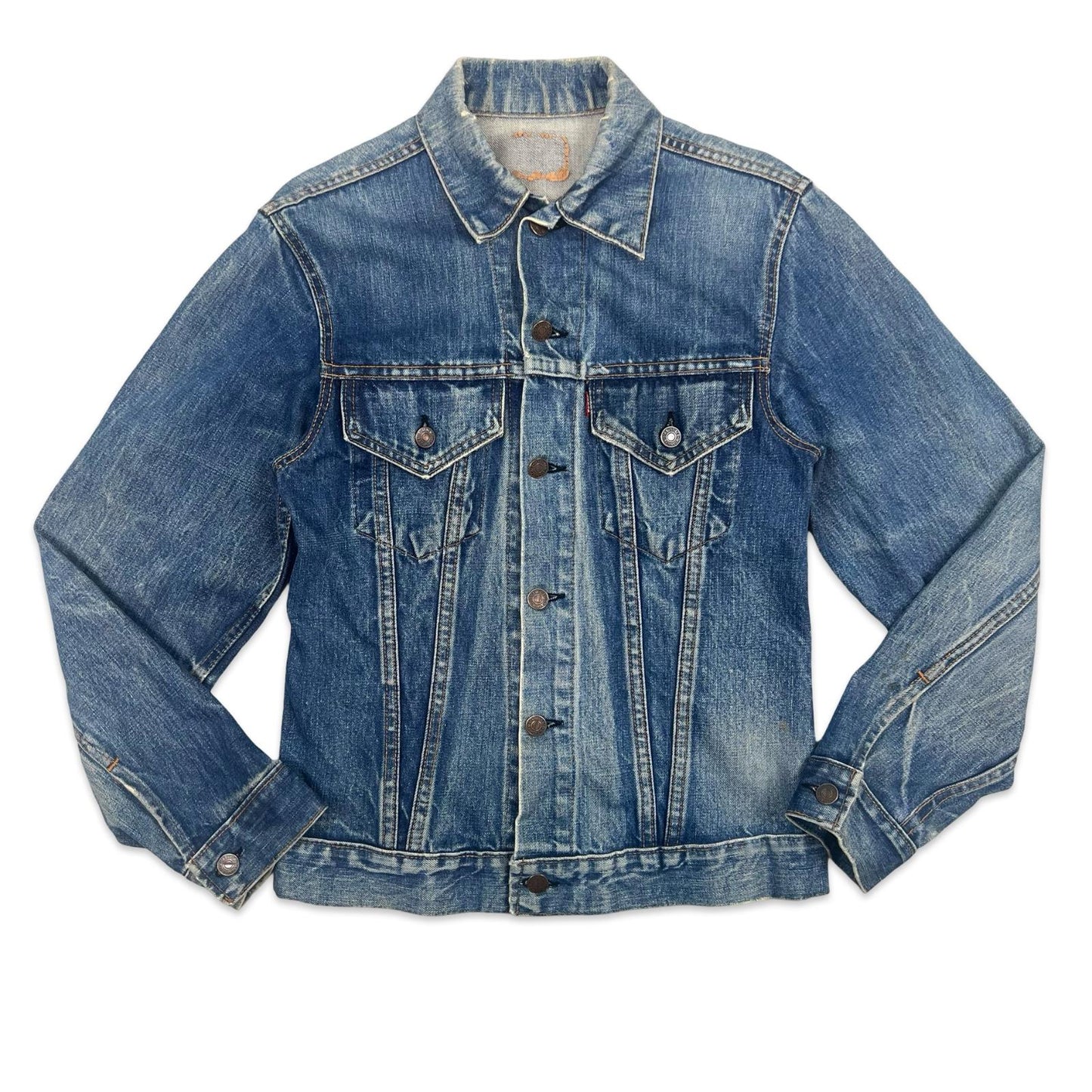 VTG GENUINE LATE 1960s LEVIS BIG E TYPE 3 TRUCKER DENIM JACKET XS MOD SKINS 34”