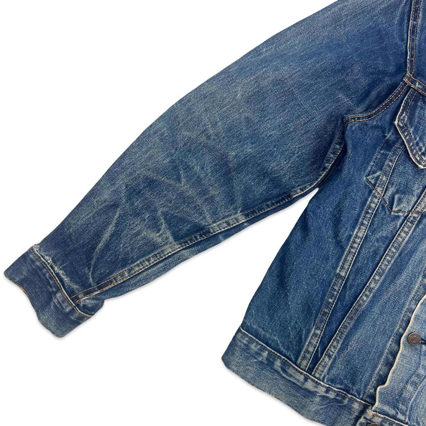 VTG GENUINE LATE 1960s LEVIS BIG E TYPE 3 TRUCKER DENIM JACKET XS MOD SKINS 34”