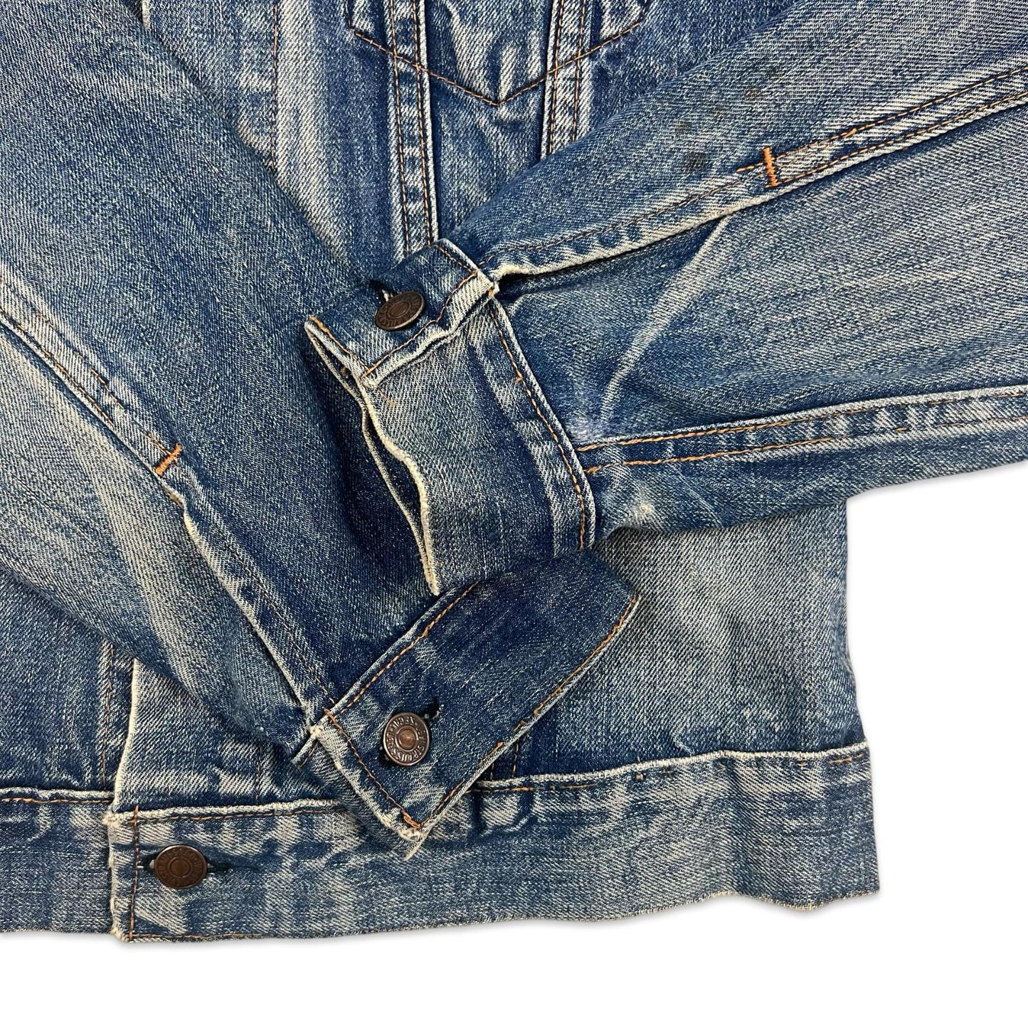 VTG GENUINE LATE 1960s LEVIS BIG E TYPE 3 TRUCKER DENIM JACKET XS MOD SKINS 34”
