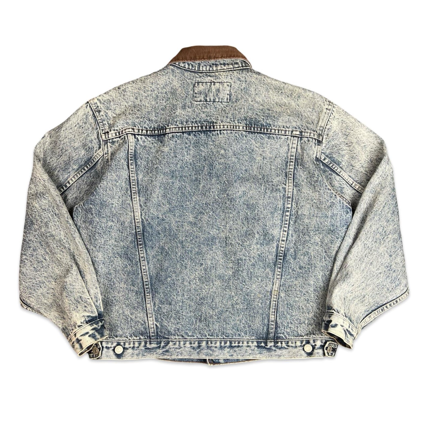 VTG 1980s LEVIS ALASKA ORANGE TAB ACID WASH DENIM JACKET L 42