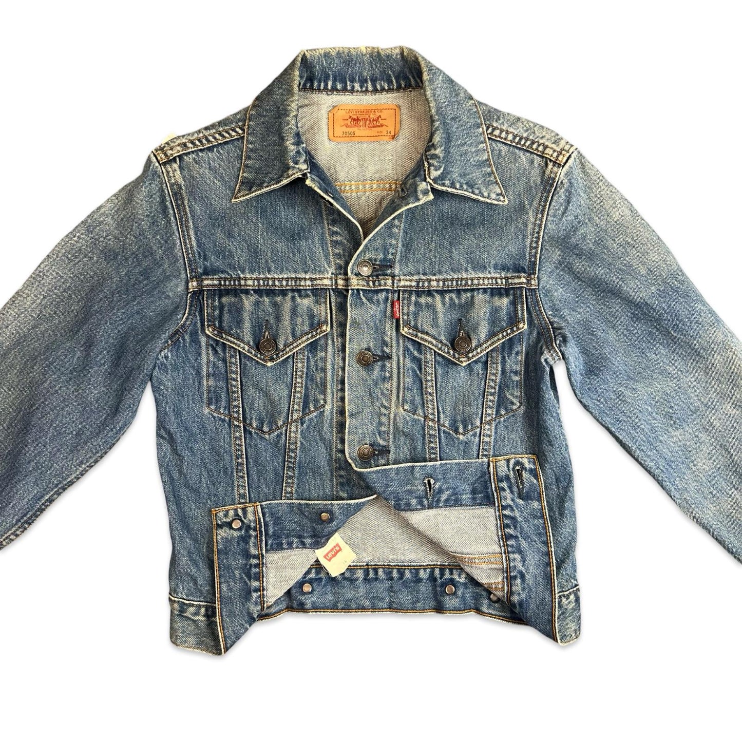 VTG 90s JAPANESE LEVIS SML E TYPE 3 TRUCKER DENIM JACKET LVC 1970s XS 33”