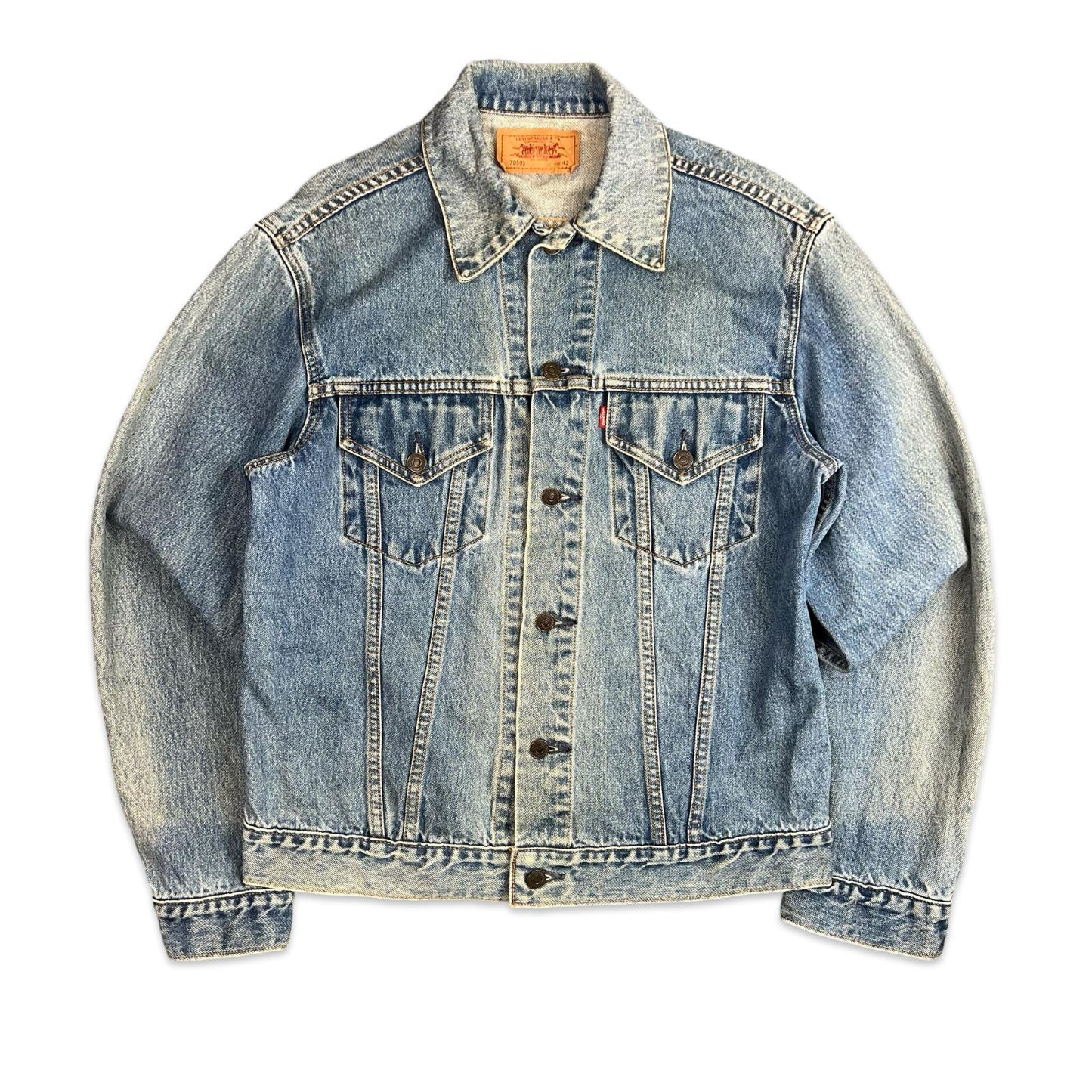 VTG 90s JAPANESE LEVIS LVC LEVIS RED TAB 1970s TYPE 3 DENIM TRUCKER JACKET S 38