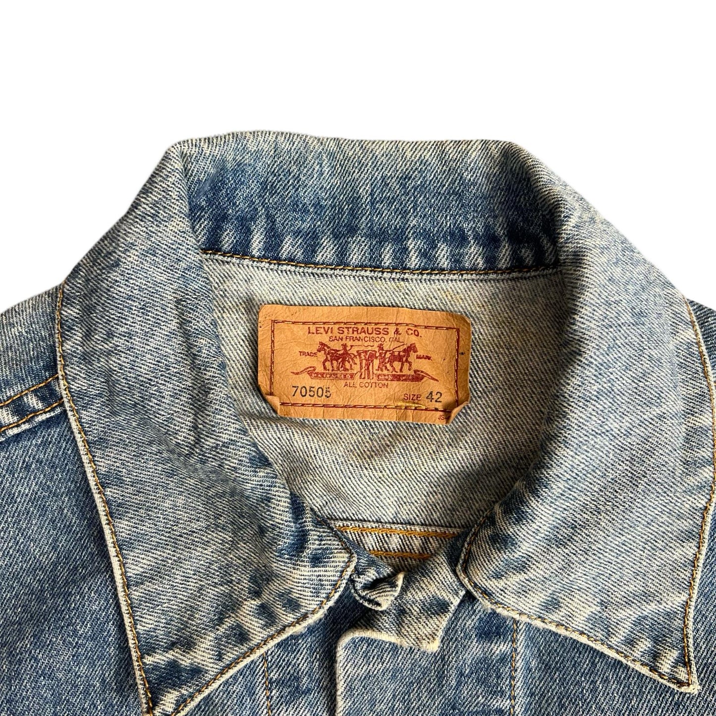 VTG 90s JAPANESE LEVIS LVC LEVIS RED TAB 1970s TYPE 3 DENIM TRUCKER JACKET S 38
