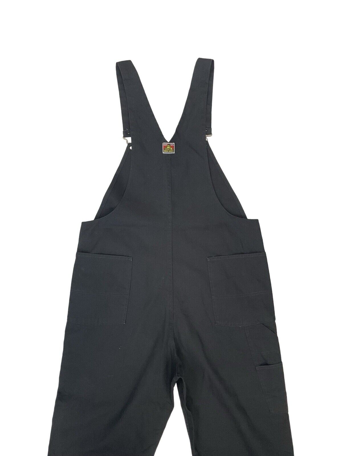 BLACK USA BEN DAVIS UNION MADE DUNGAREES LIGHT DUCK CANVAS DUNGAREES 40’W 31”L