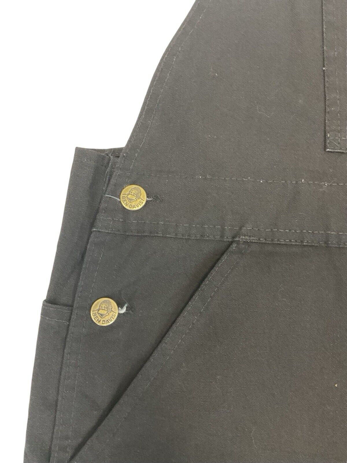 BLACK USA BEN DAVIS UNION MADE DUNGAREES LIGHT DUCK CANVAS DUNGAREES 40’W 31”L