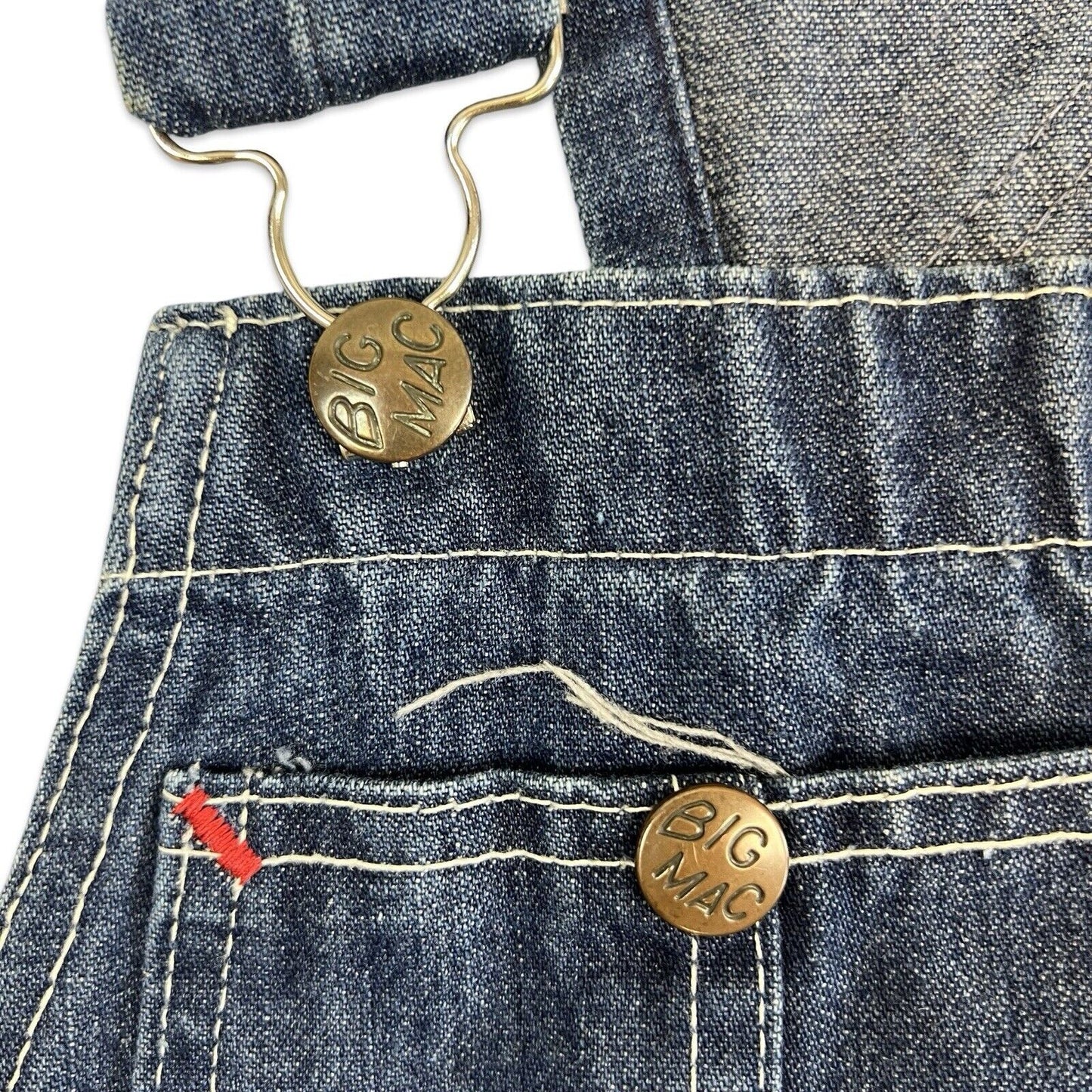 VTG 1960s USA JC PENNEY BIG MAC DUNGAREES WITH KILLER WATER FADING S 30”W 32”L