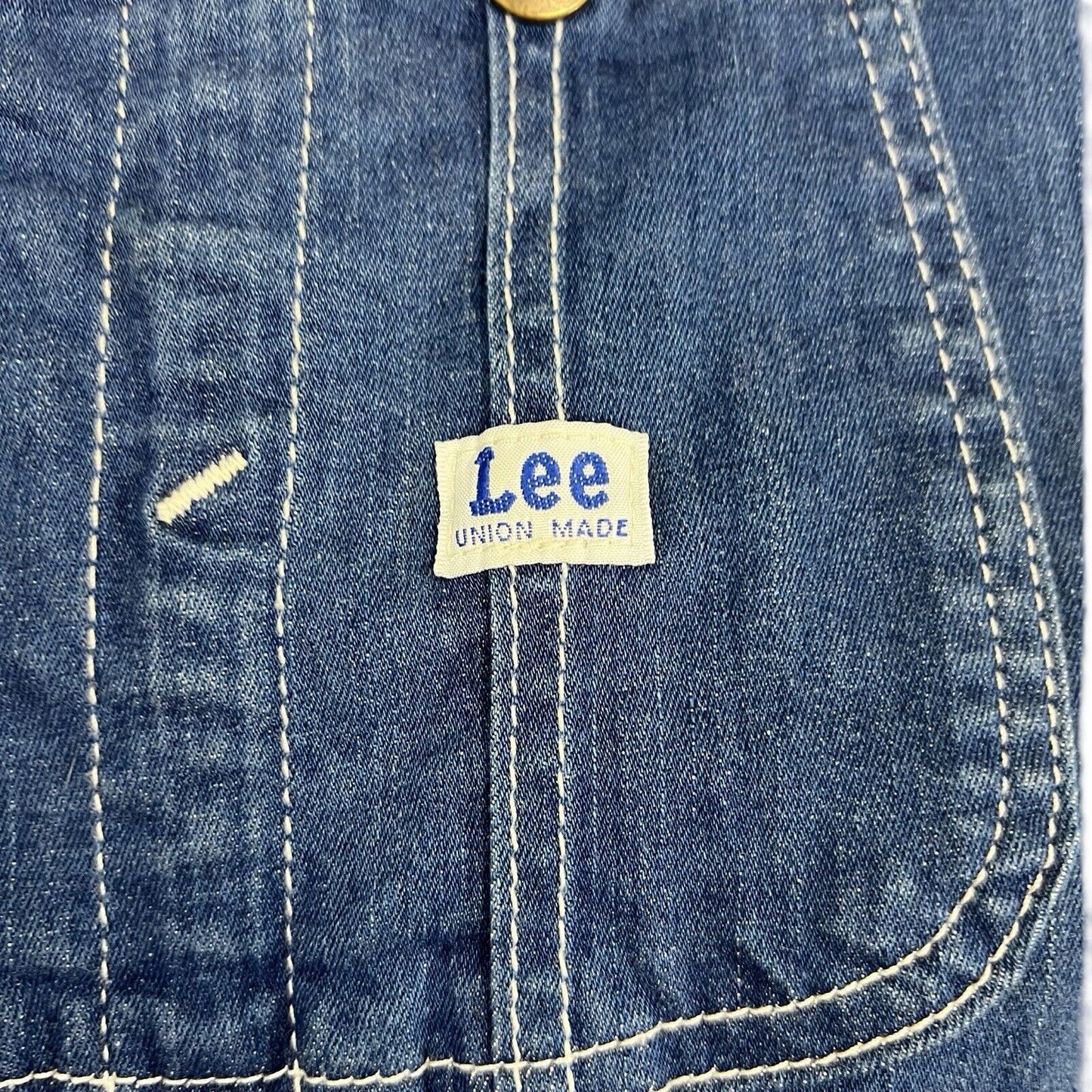 LADIES LEE UNION MADE SKINNY FIT STRETCH DENIM DUNGAREES INDIGO 28” W 26” L