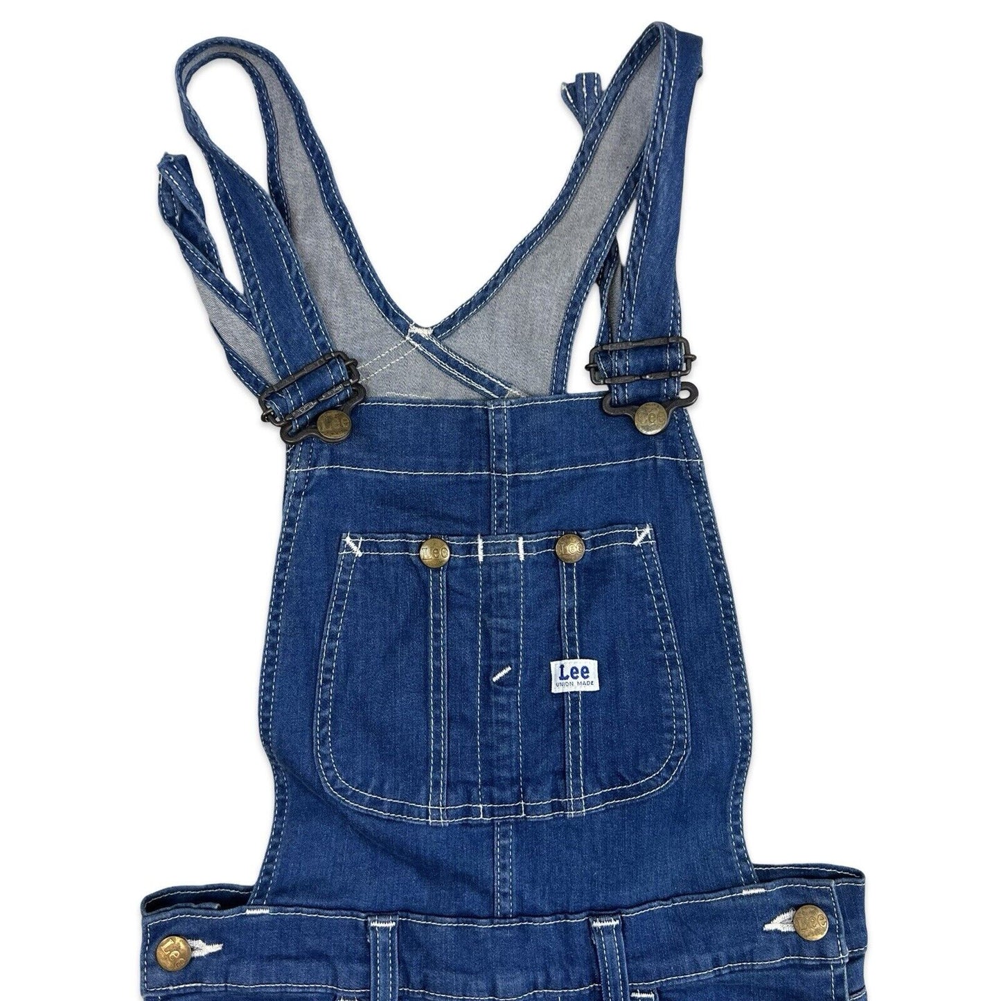 LADIES LEE UNION MADE SKINNY FIT STRETCH DENIM DUNGAREES INDIGO 28” W 26” L