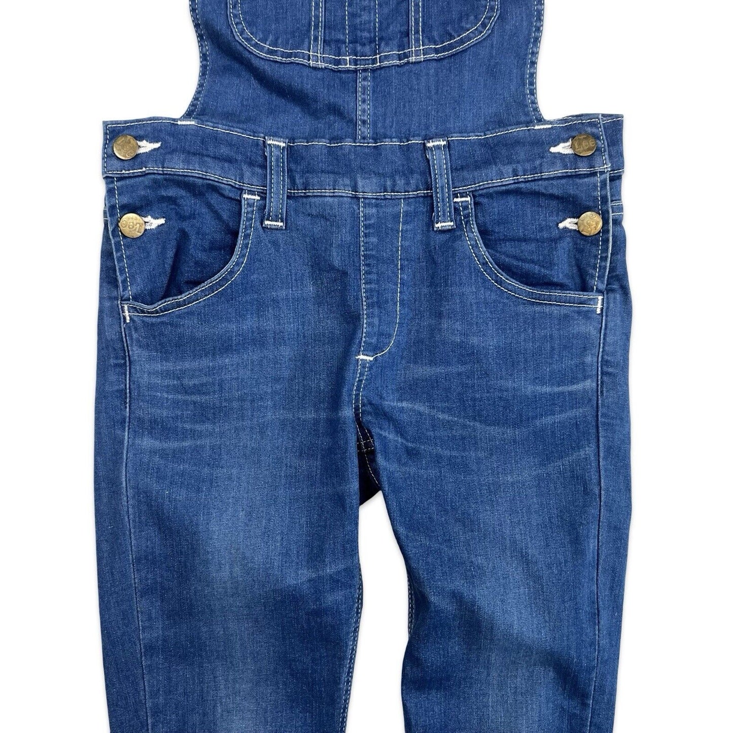 LADIES LEE UNION MADE SKINNY FIT STRETCH DENIM DUNGAREES INDIGO 28” W 26” L