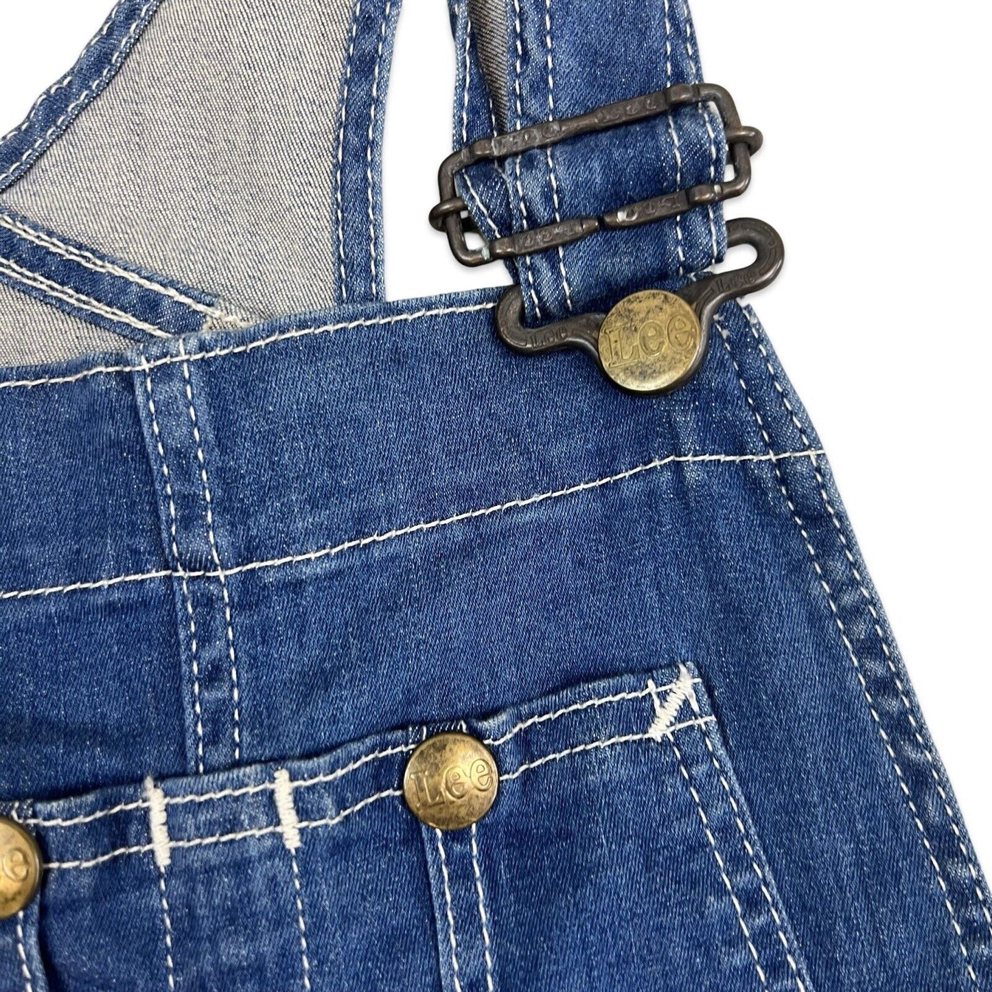 LADIES LEE UNION MADE SKINNY FIT STRETCH DENIM DUNGAREES INDIGO 28” W 26” L