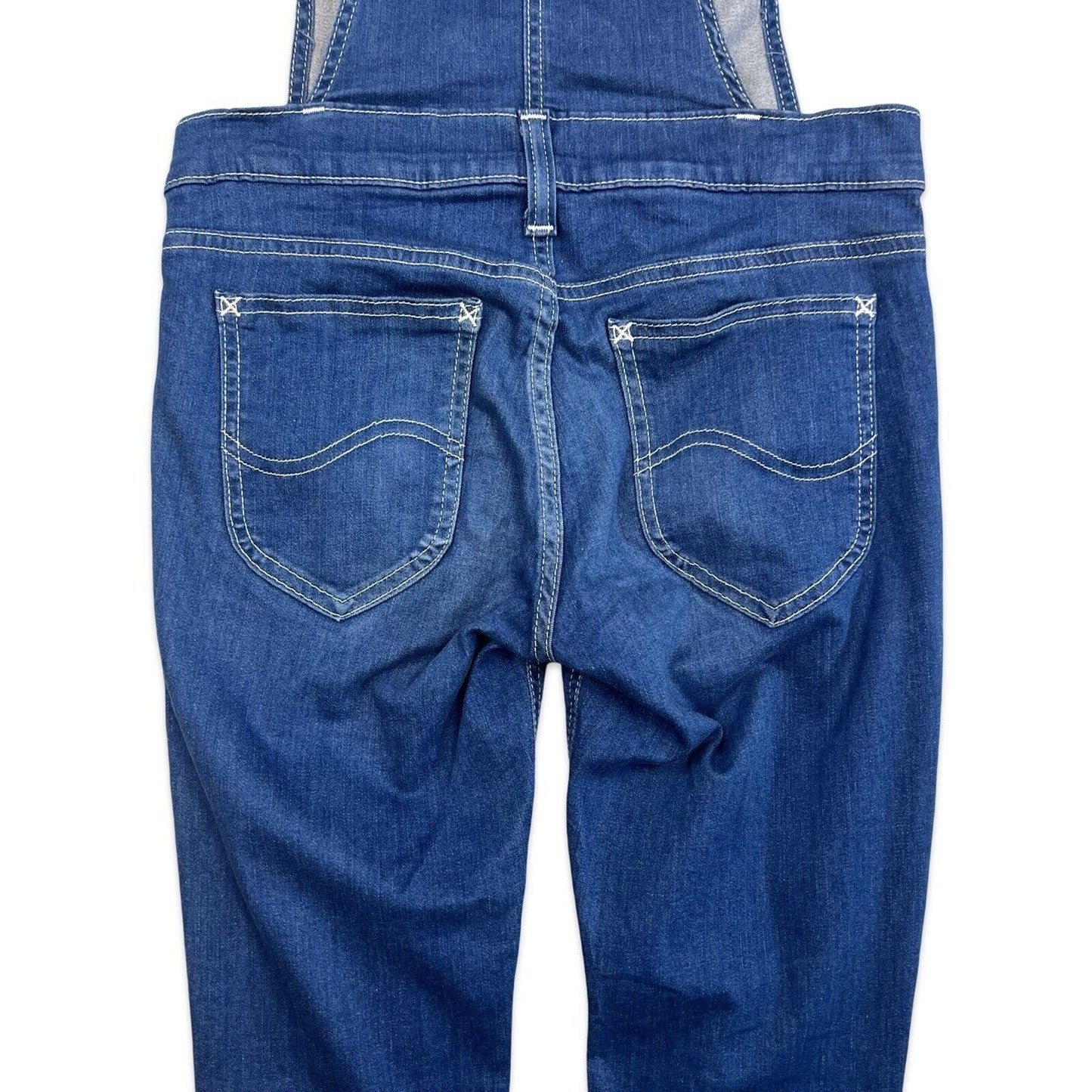 LADIES LEE UNION MADE SKINNY FIT STRETCH DENIM DUNGAREES INDIGO 28” W 26” L