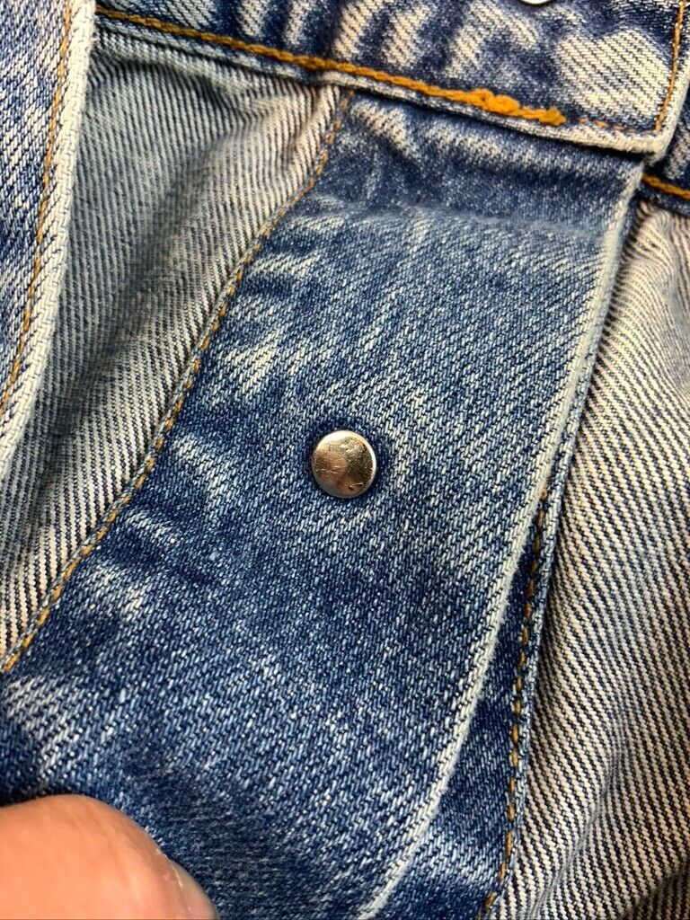 VTG 90s LEVIS RED TAB TYPE 3 TRUCKER DENIM JACKET ROCKABILLY MOD SKINS XS 34”
