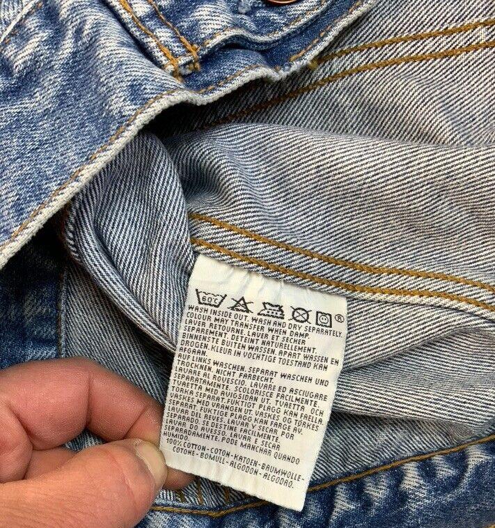 VTG 90s LEVIS RED TAB TYPE 3 TRUCKER DENIM JACKET ROCKABILLY MOD SKINS XS 34”