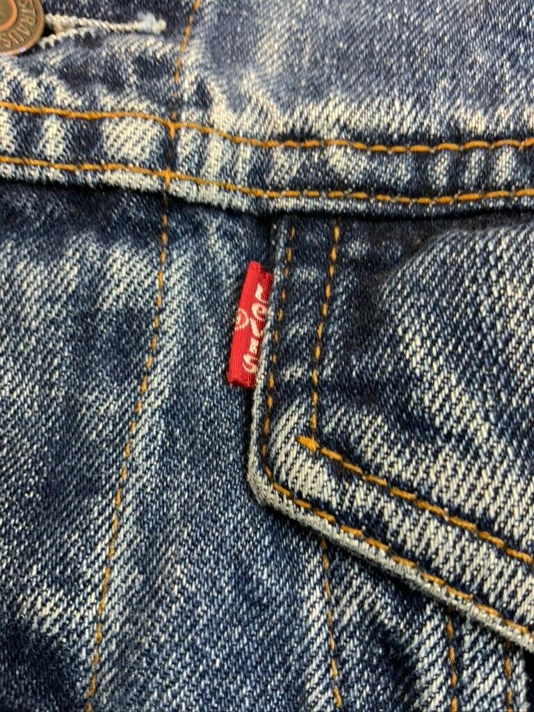 VTG 90s LEVIS RED TAB TYPE 3 TRUCKER DENIM JACKET LVC ROCKABILLY MOD SKINS S 38
