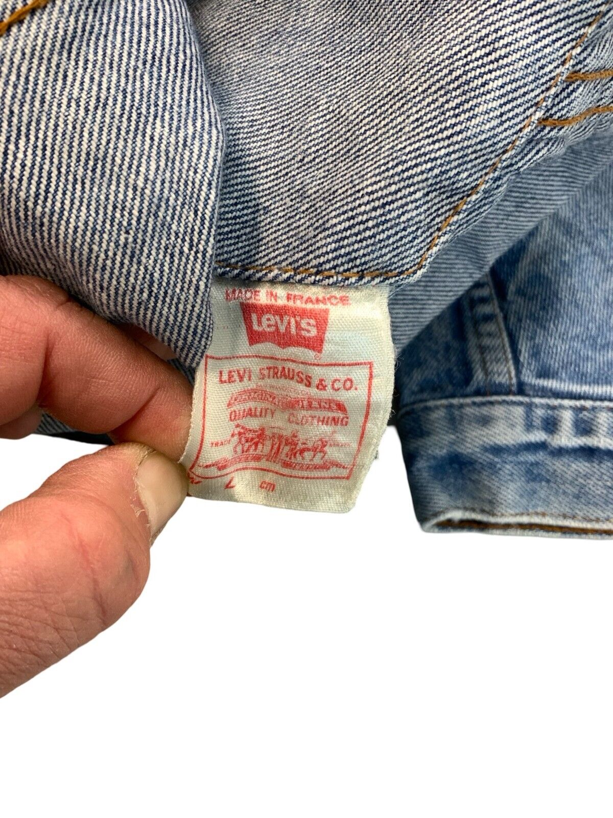 VTG 70s 80s LEVIS RED TAB TYPE 3 TRUCKER DENIM JACKET ROCKABILLY MOD SKINS M 40