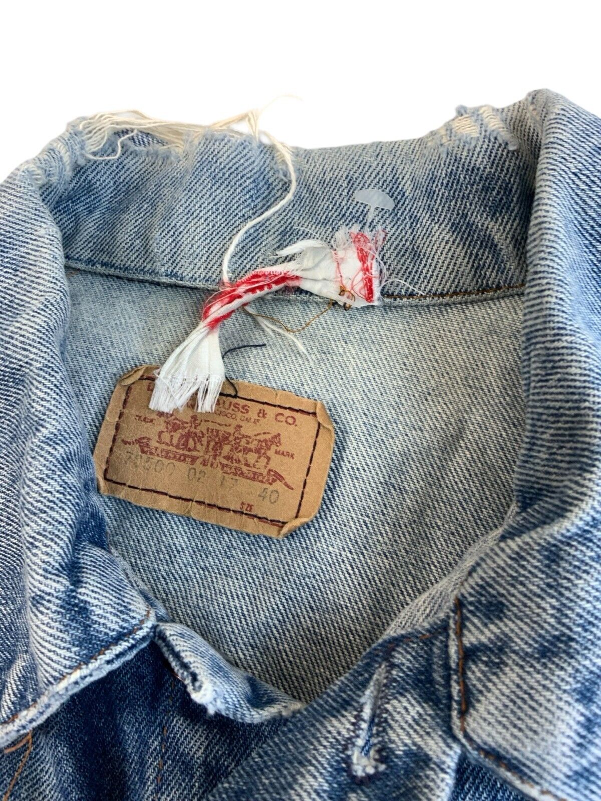 VTG 70s 80s LEVIS RED TAB TYPE 3 TRUCKER DENIM JACKET ROCKABILLY MOD SKINS M 40