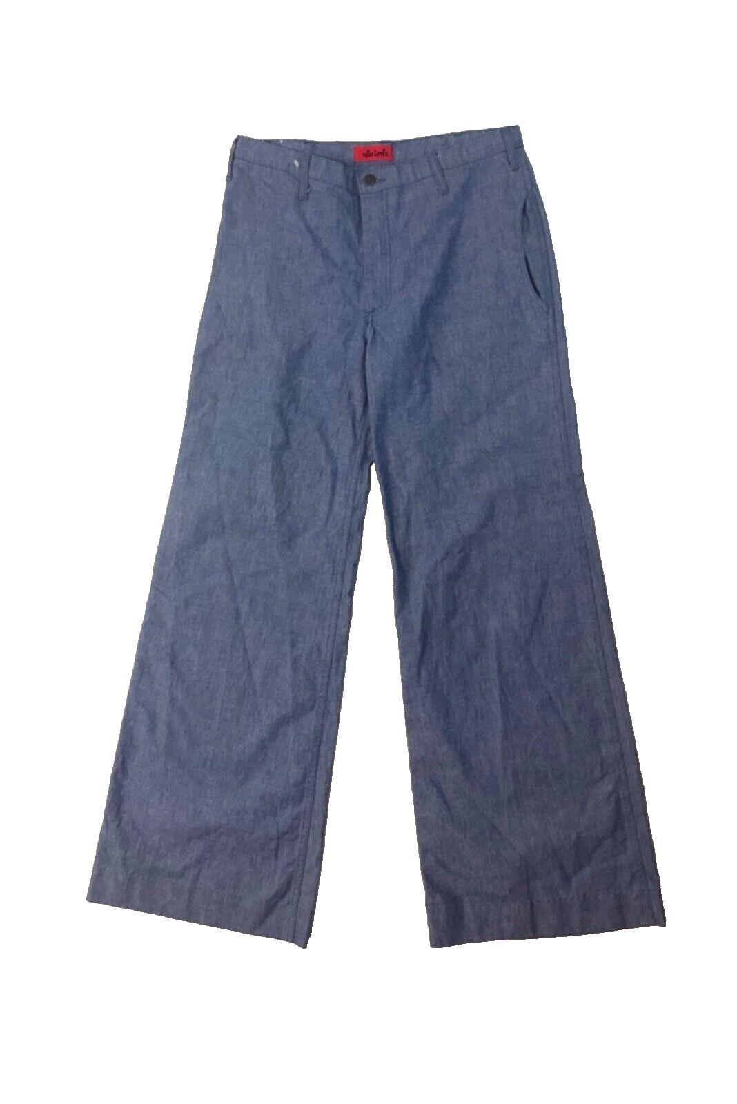 VTG DEADSTOCK 70s MISS LEVIS BIG E CHAMBRAY DENIM BELL BOTTOM FLARES JEANS 32 12