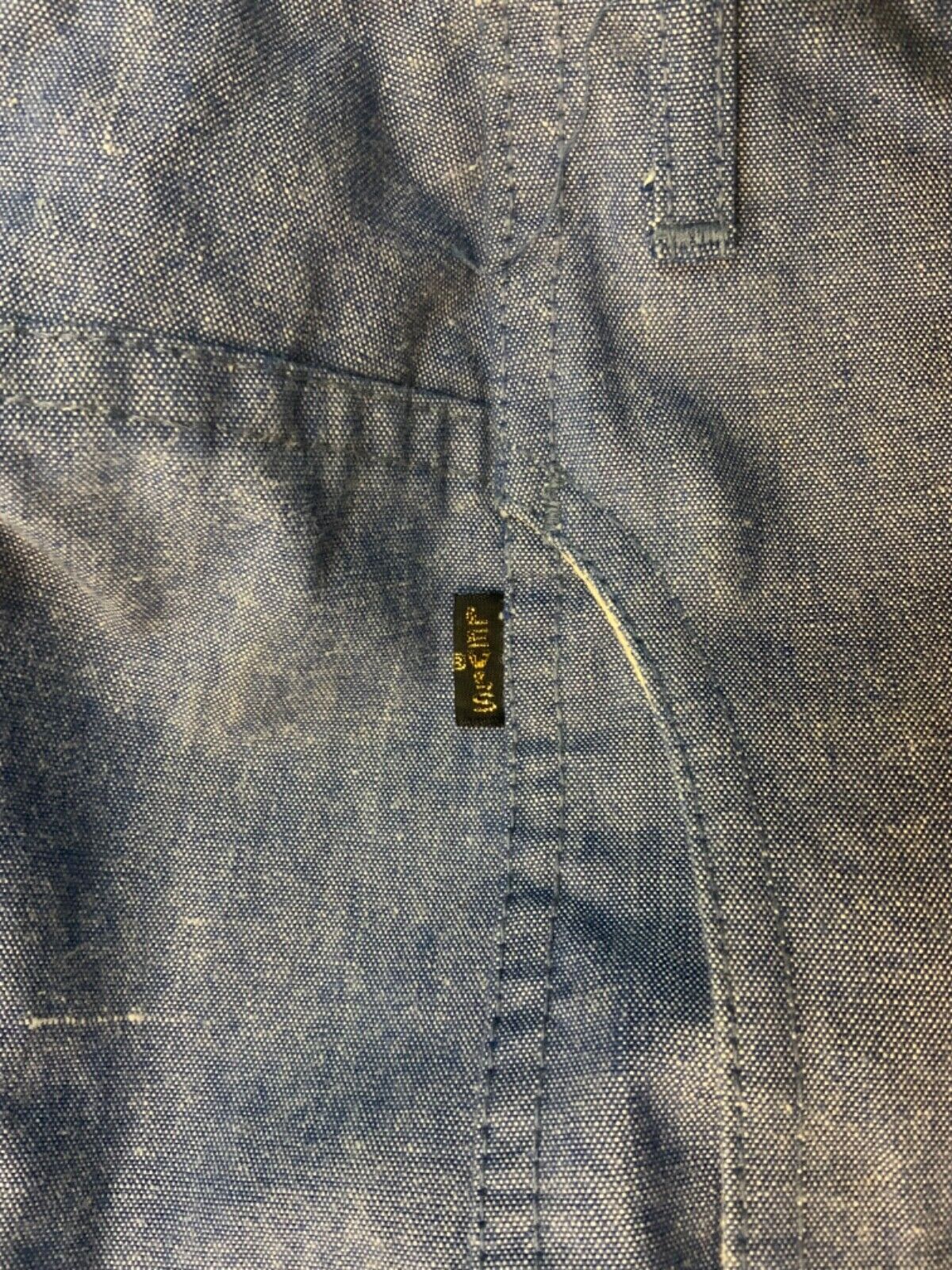 VTG DEADSTOCK 70s MISS LEVIS BIG E CHAMBRAY DENIM BELL BOTTOM FLARES JEANS 32 12