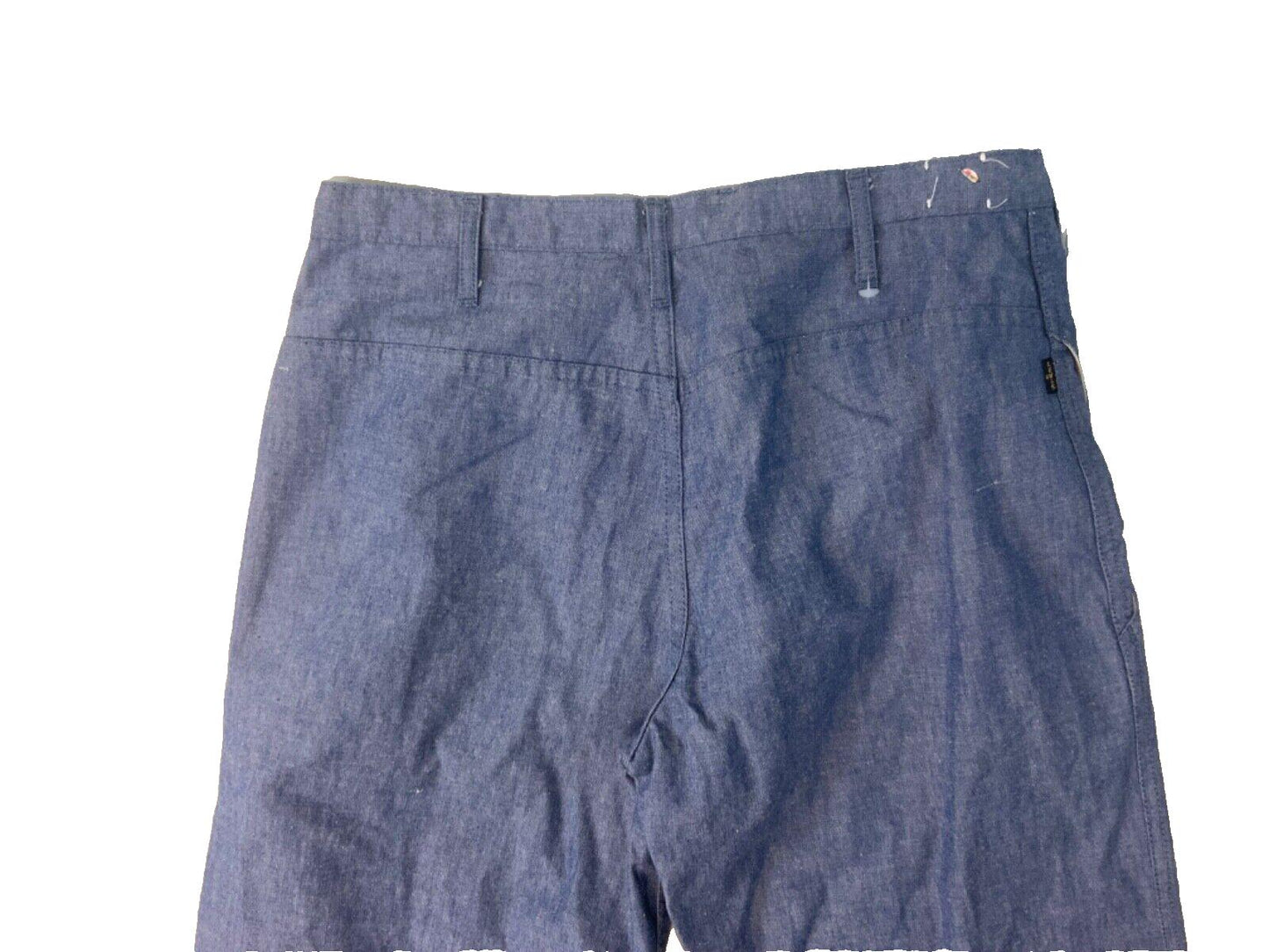 VTG DEADSTOCK 70s MISS LEVIS BIG E CHAMBRAY DENIM BELL BOTTOM FLARES JEANS 32 12