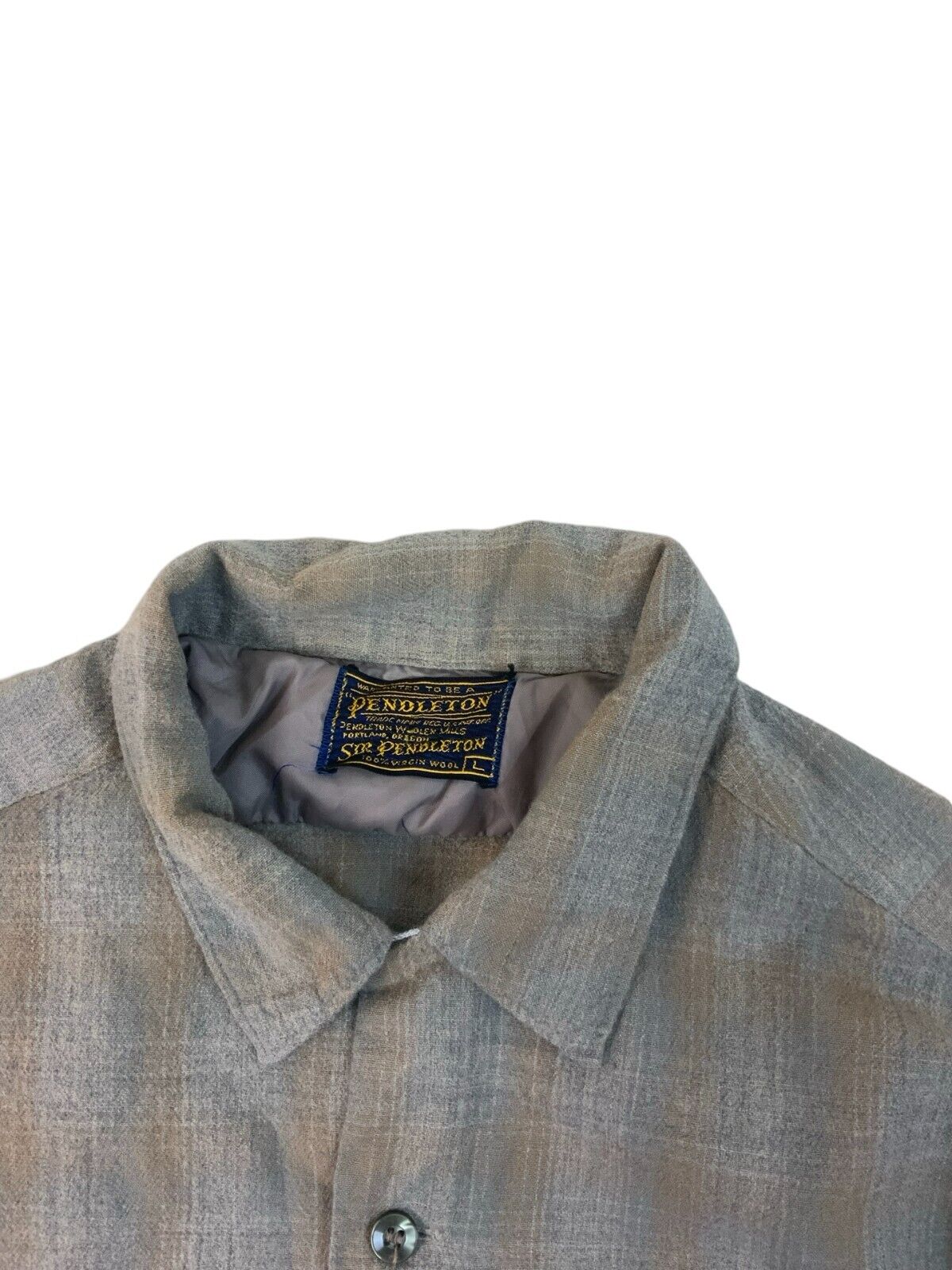 VTG 1962 USA SIR PENDLETON PLAID VIRGIN WOOL SHIRT ROCKABILLY HOT ROD S 38”