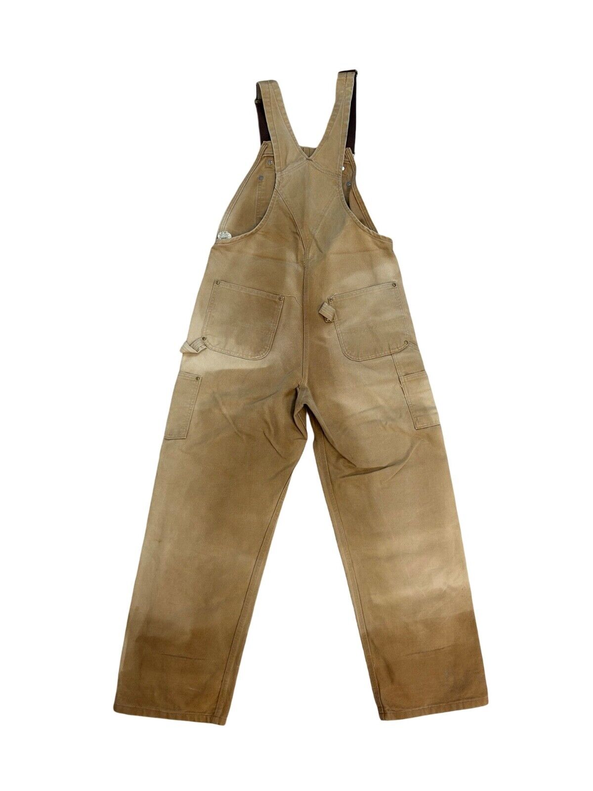 VTG CARHARTT DUCK CANVAS DOUBLE KNEE DUNGAREES KILLER FADES ROCKABILLY 36W 31L