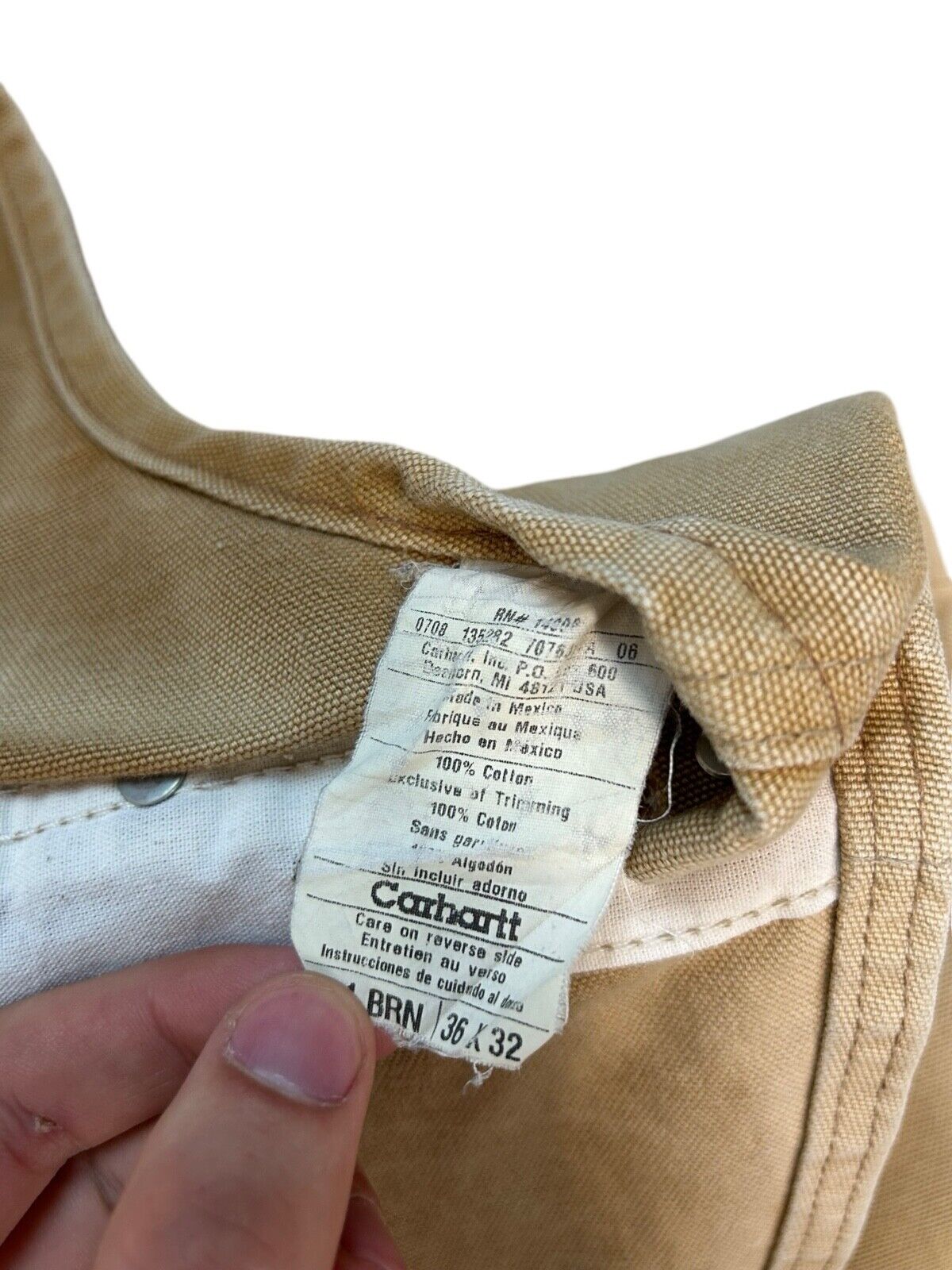 VTG CARHARTT DUCK CANVAS DOUBLE KNEE DUNGAREES KILLER FADES ROCKABILLY 36W 31L