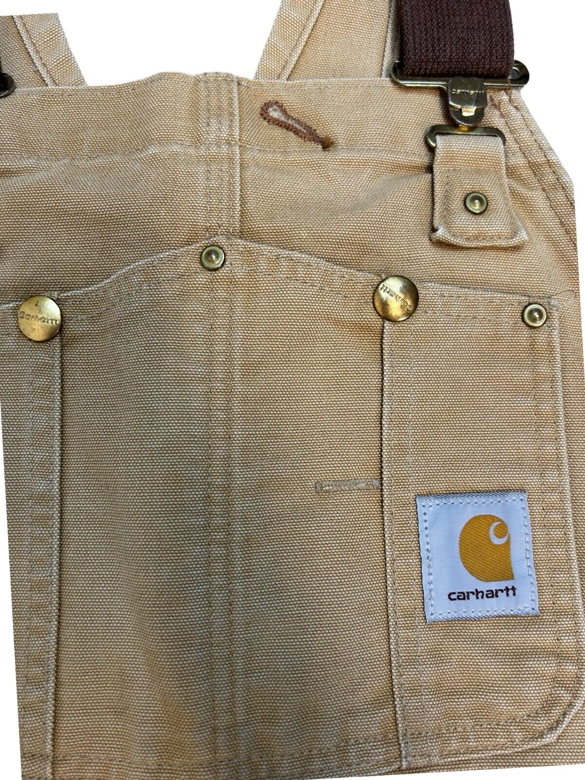VTG CARHARTT DUCK CANVAS DOUBLE KNEE DUNGAREES KILLER FADES ROCKABILLY 36W 31L