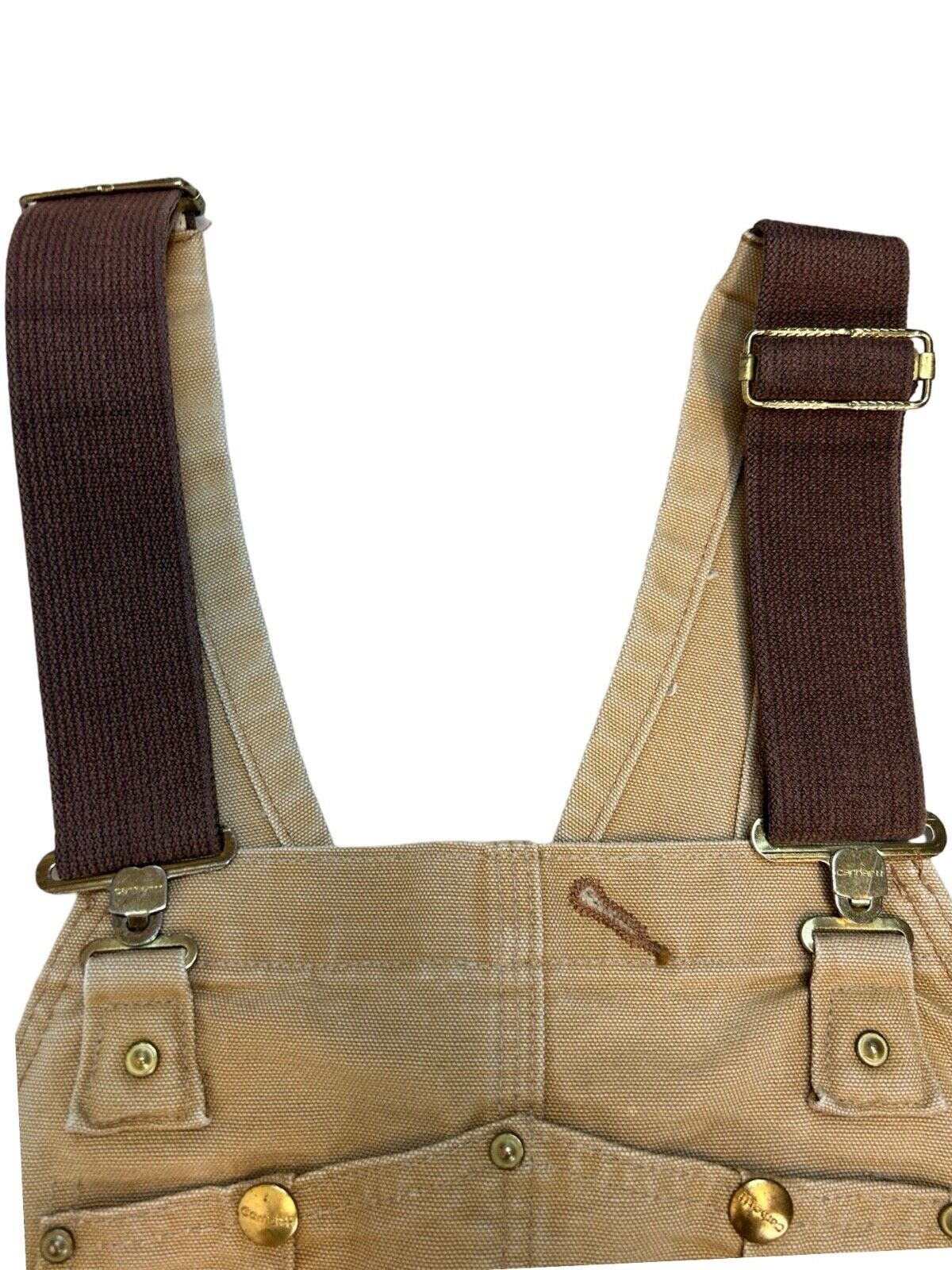 VTG CARHARTT DUCK CANVAS DOUBLE KNEE DUNGAREES KILLER FADES ROCKABILLY 36W 31L
