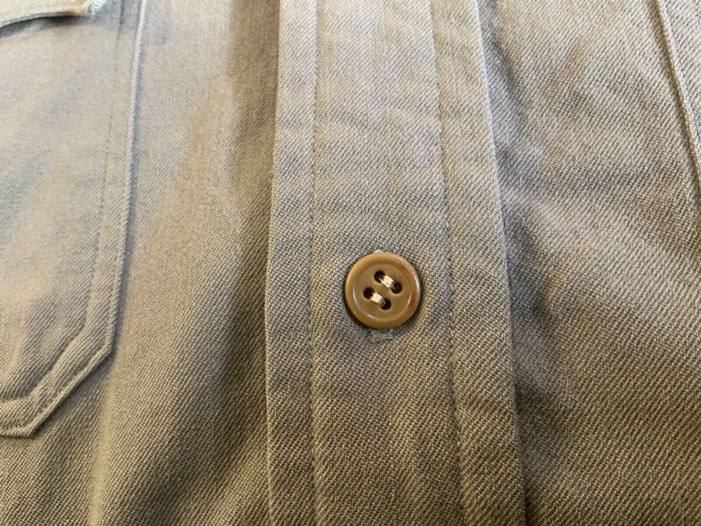 VTG 40s WW2 USA OFFICERS JACKSON RAYMOND RANGOON GABARDINE VIRGIN WOOL SHIRT S38