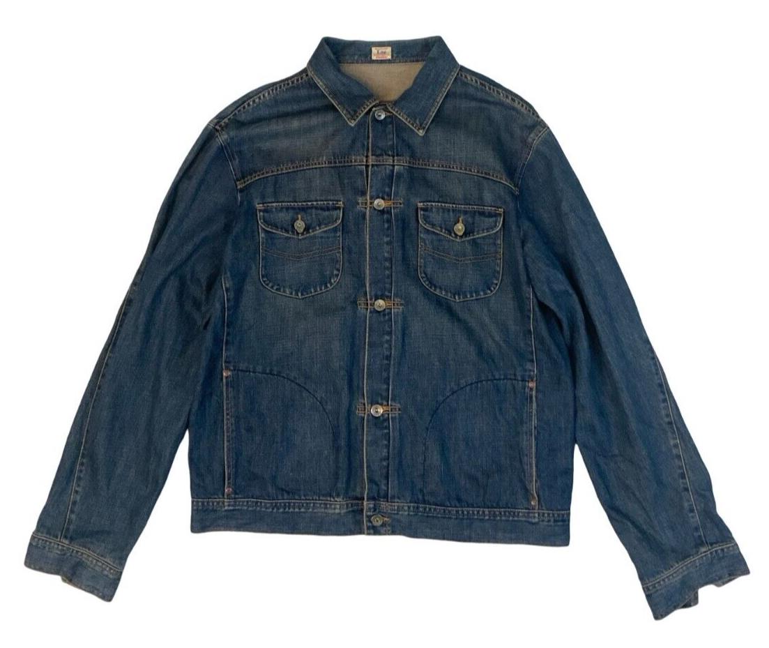 VTG STYLE LEE UNION MADE SANFORIZED PLEAT FRONT DENIM CHORE JACKET XL 44”