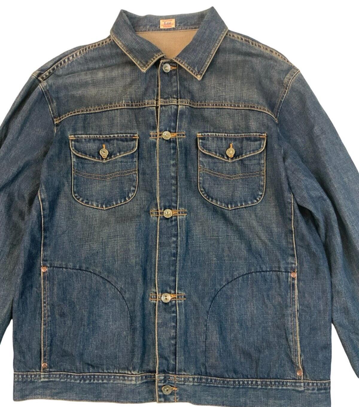 VTG STYLE LEE UNION MADE SANFORIZED PLEAT FRONT DENIM CHORE JACKET XL 44”