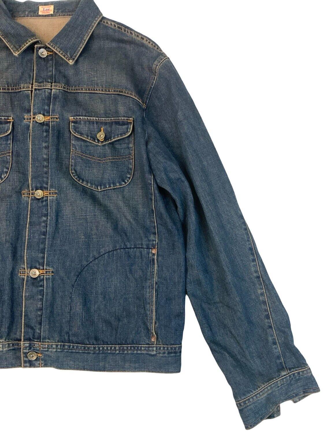 VTG STYLE LEE UNION MADE SANFORIZED PLEAT FRONT DENIM CHORE JACKET XL 44”