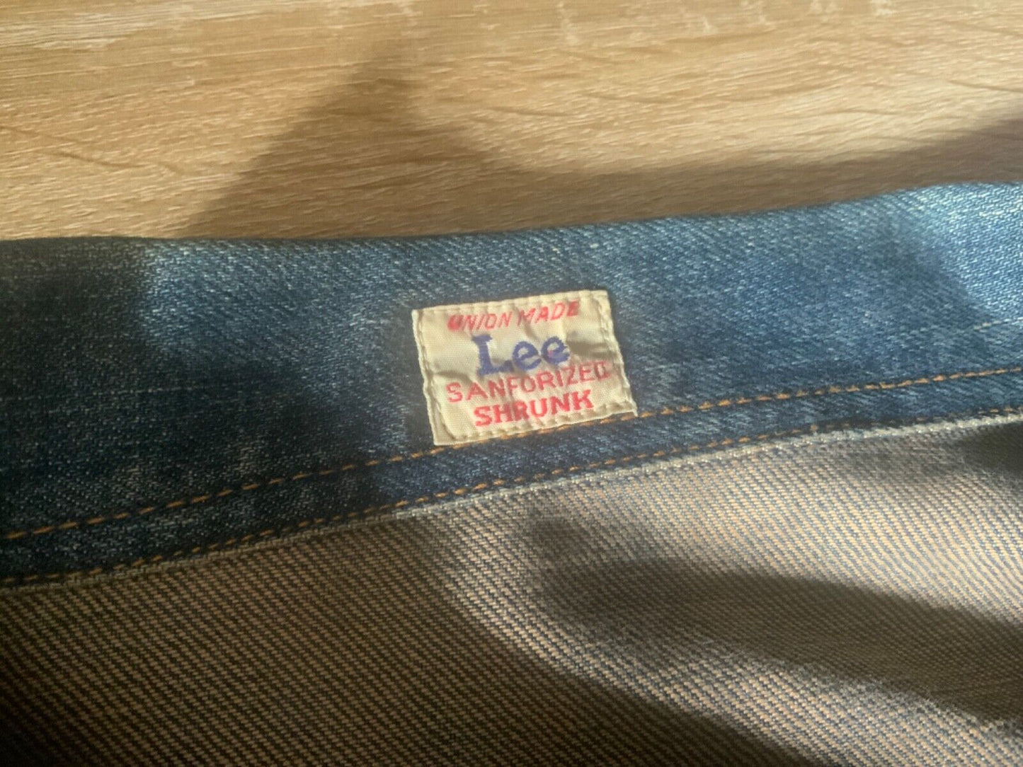 VTG STYLE LEE UNION MADE SANFORIZED PLEAT FRONT DENIM CHORE JACKET XL 44”