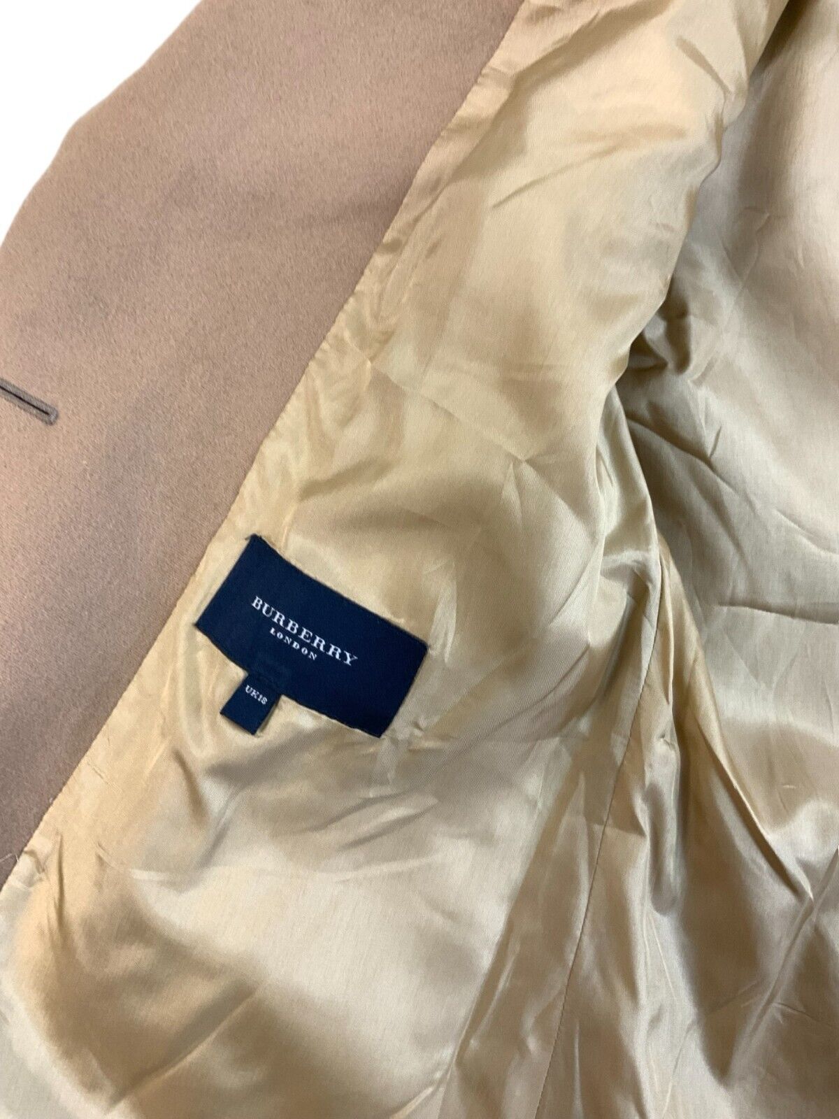 BURBERRY CASHMERE BLEND BLAZER JACKET BEIGE SIZE M