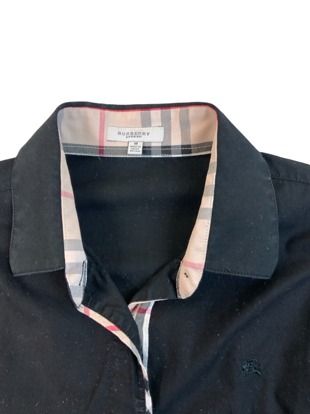 BURBERRY LONG SLEEVE BLACK SHIRT SIZE M