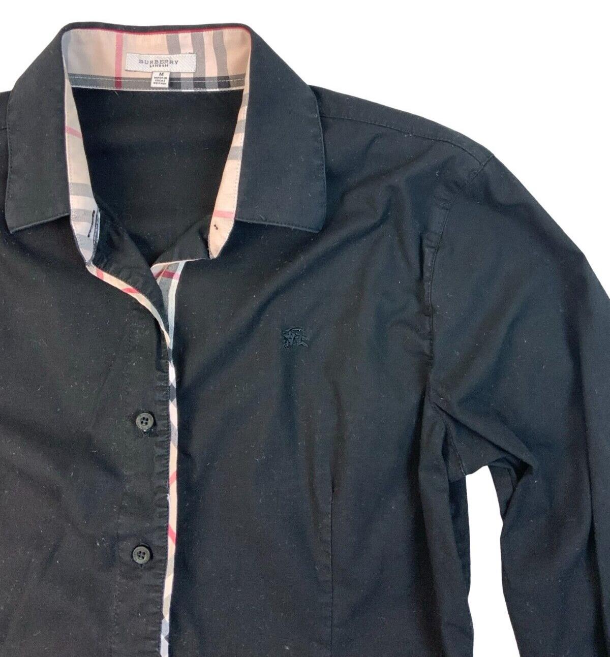 BURBERRY LONG SLEEVE BLACK SHIRT SIZE M