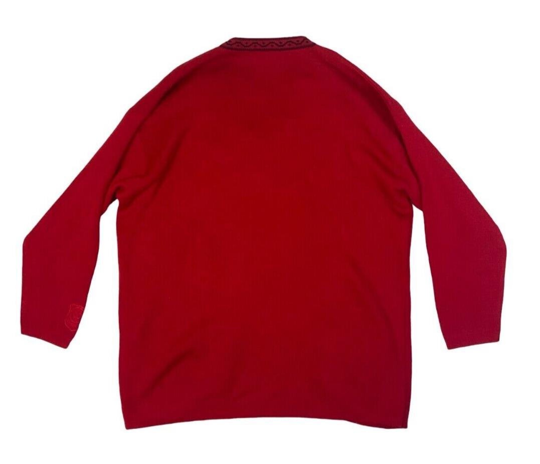 VINTAGE VALENTINO RED V NECK JUMPER SIZE L