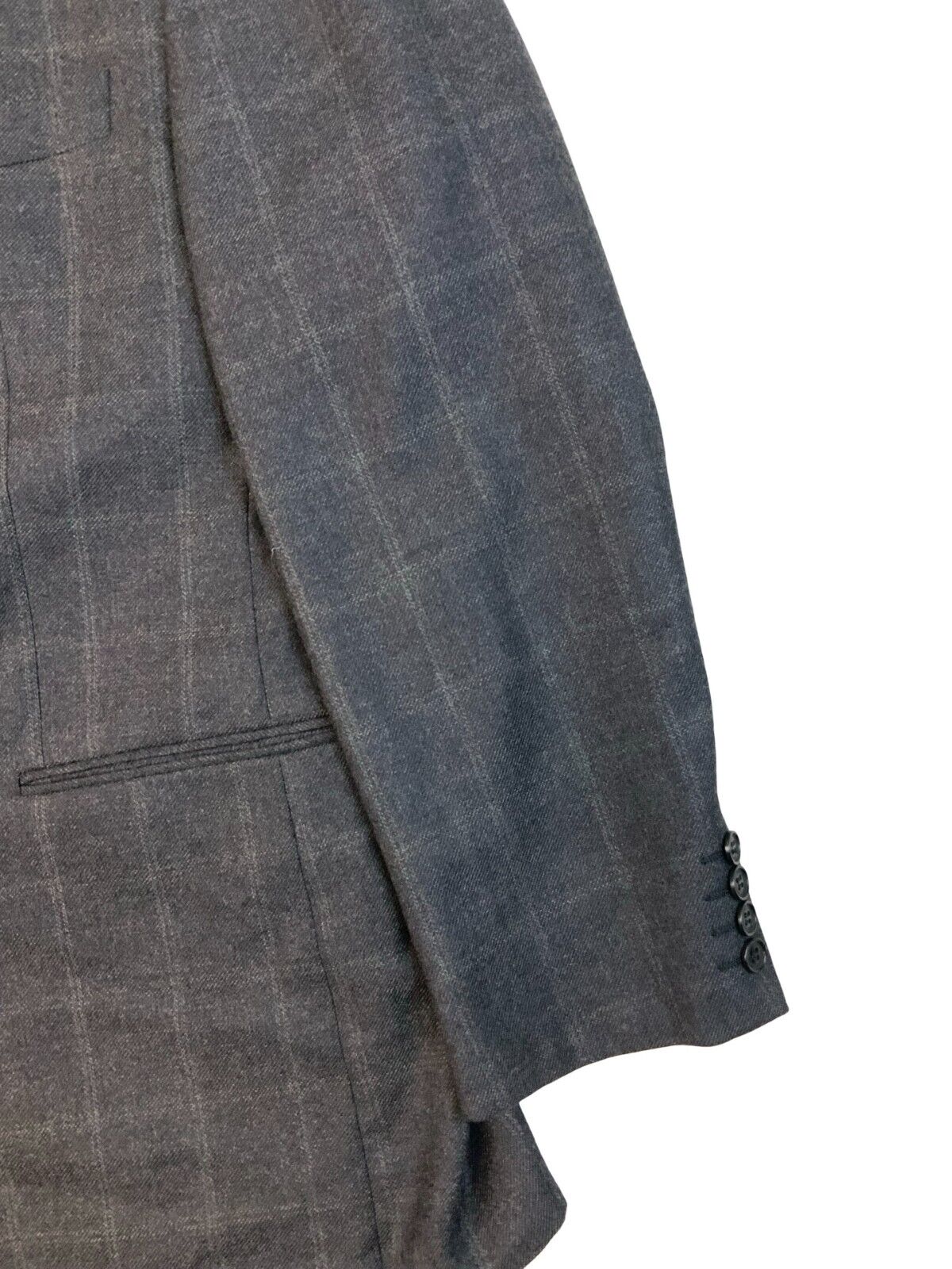 VTG YVES SAINT LAURENT CHECKED GREY BLAZER JACKET SIZE M 42