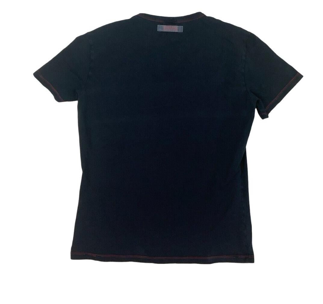 VTG JEAN PAUL GUALTIER CREW NECK PRINT LOGO T SHIRT BLACK SIZE S