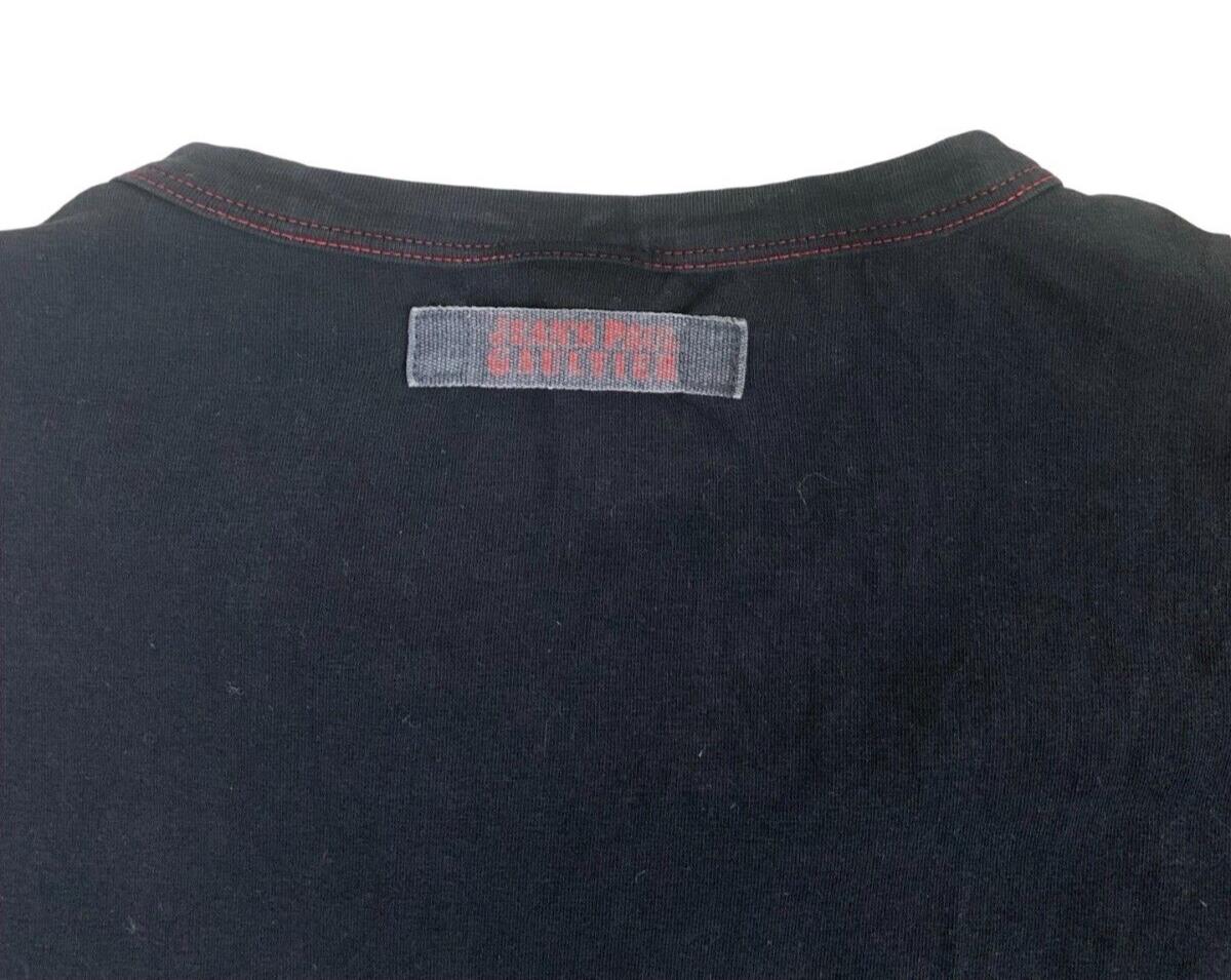 VTG JEAN PAUL GUALTIER CREW NECK PRINT LOGO T SHIRT BLACK SIZE S