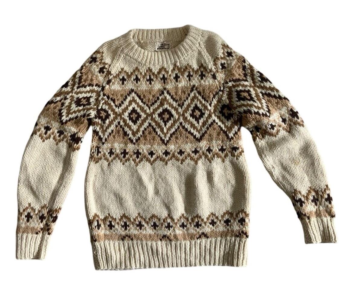 VTG 70s LORD BYRON BY WOOLRICH USA HAND KNIT NATIVE AMERICAN ROCKABILLY XS 34”