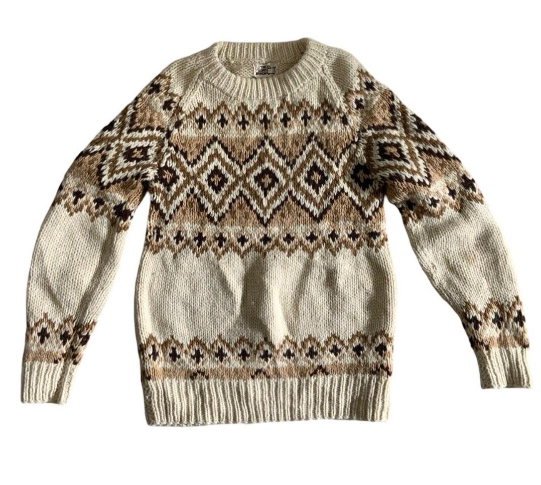 VTG 70s LORD BYRON BY WOOLRICH USA HAND KNIT NATIVE AMERICAN ROCKABILLY XS 34”