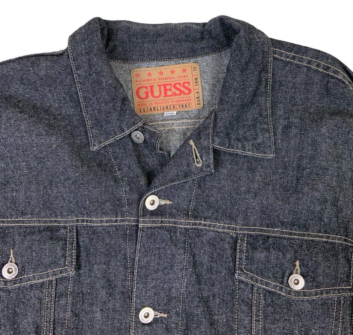 VTG GUESS JEANS DARK WASH DENIM JACKET SIZE XXL
